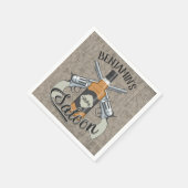 Individuelle Name Cowboy Revolver Gun Whiskey Salo Serviette (Ecke)