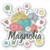 Individuelle Name Crochet Yarn Herz Aufkleber (Vorderseite)