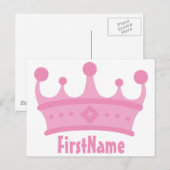 Individuelle Name Crown Postkarte (Vorne/Hinten)