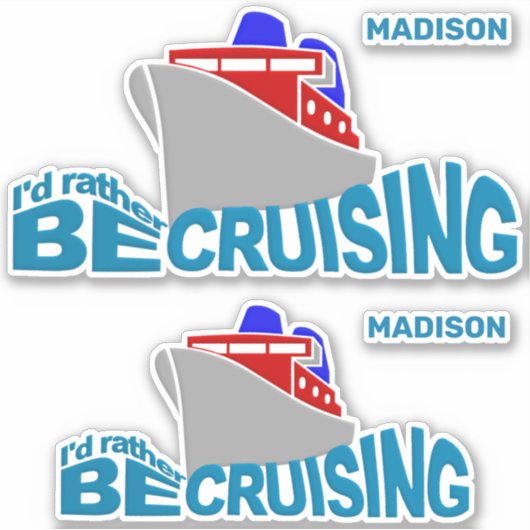 Individuelle Name Cruise Aufkleber (Vorderseite)