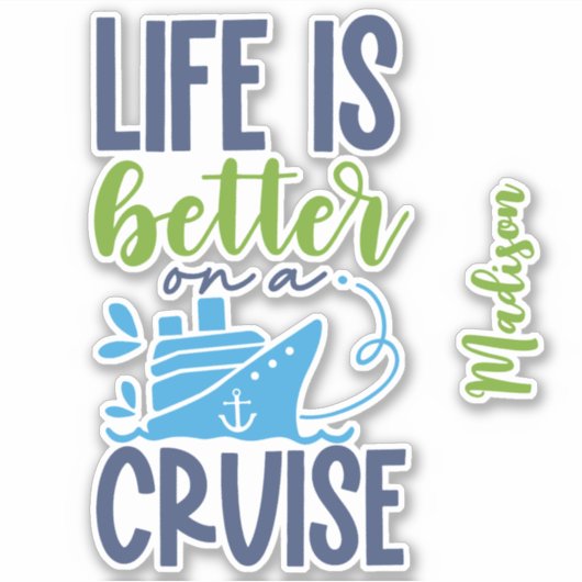 Individuelle Name Cruise Aufkleber (Vorderseite)