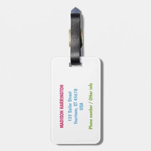 Individuelle Name Cruise Drinks Gepäckanhänger (Rückseite vertikal)