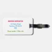 Individuelle Name Cruise Drinks Gepäckanhänger (Rückseite horizontal)