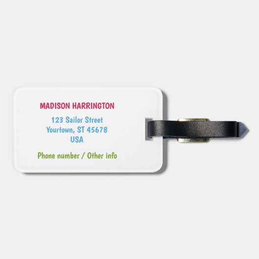 Individuelle Name Cruise Drinks Gepäckanhänger (Rückseite horizontal)