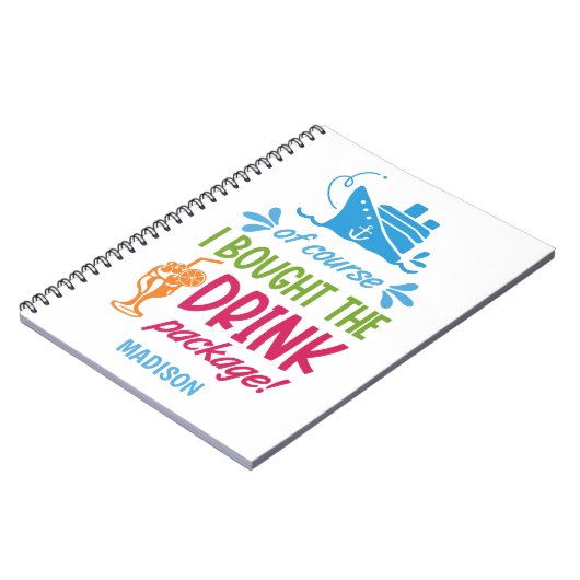 Individuelle Name Cruise Drinks Notizblock (Linke Seite)