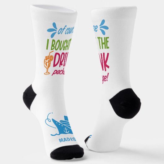 Individuelle Name Cruise Drinks Socken (Gewinkelt)