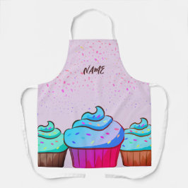 Individuelle Name-Cupcake-Design über die gesamte  Schürze