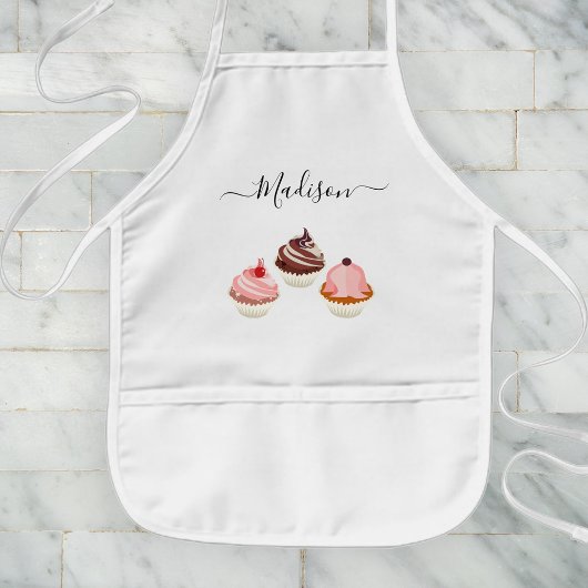 Individuelle Name Cupcake Party Backspass für Kind Kinderschürze