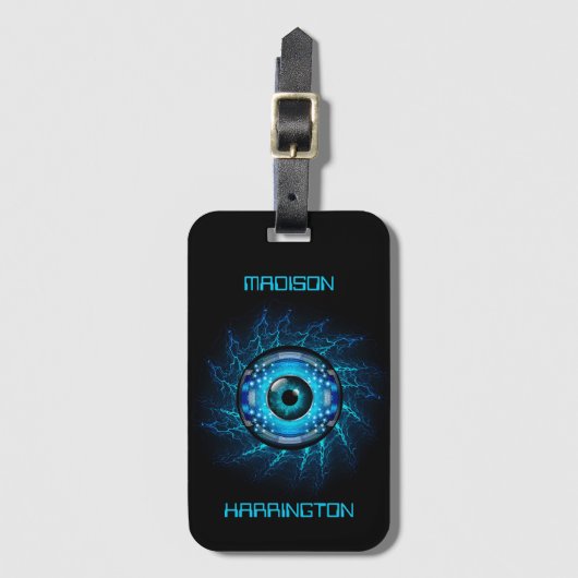 Individuelle Name Cyber Circuit Eye Gepäckanhänger (Vorderseite Vertikal)