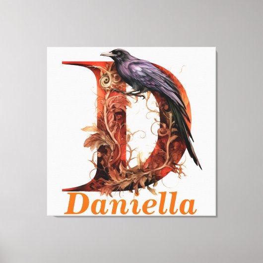 Individuelle Name D Monogramm Leinwanddruck (Vorderseite)