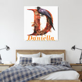 Individuelle Name D Monogramm Leinwanddruck (Insitu (Schlafzimmer))