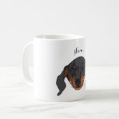 Individuelle Name Dackel Kunst Kaffeetasse (Vorderseite Links)