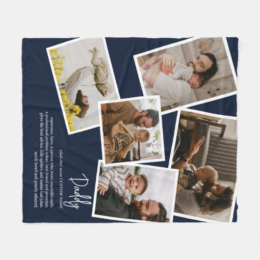 Individuelle Name Daddy Pater Definition Foto Coll Fleecedecke (Vorderseite (Horizontal))