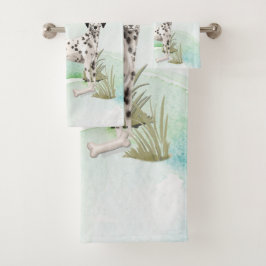 Individuelle Name Dalmatiner Haustier Hund Badhandtuch Set