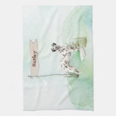 Individuelle Name Dalmatiner Haustier Hund Geschirrtuch (Vertikal)