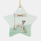 Individuelle Name Dalmatiner Haustier Hund Keramik Ornament (Vorne)