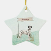 Individuelle Name Dalmatiner Haustier Hund Keramik Ornament (Hinten)