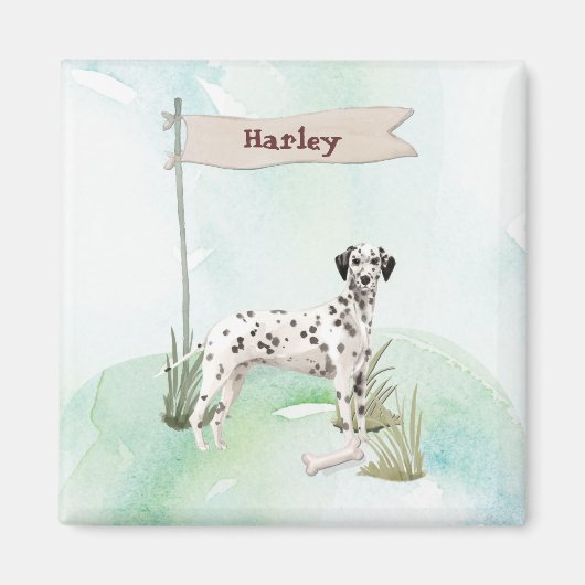 Individuelle Name Dalmatiner Haustier Hund Magnet (Vorne)