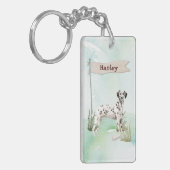 Individuelle Name Dalmatiner Haustier Hund Schlüsselanhänger (Vorderseite links)