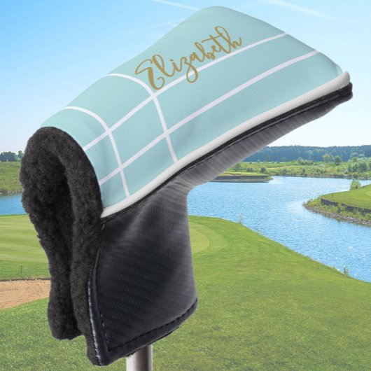 Individuelle Name-Dame mit minimalistischem Aqua-D Golf Headcover