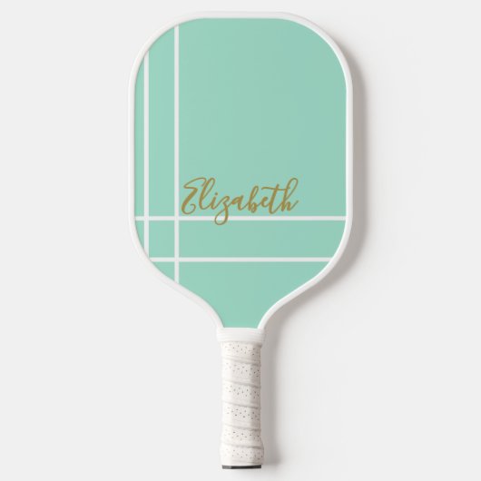 Individuelle Name-Damen mit schlichter Miniatur Pickleball Schläger (Vorderseite)