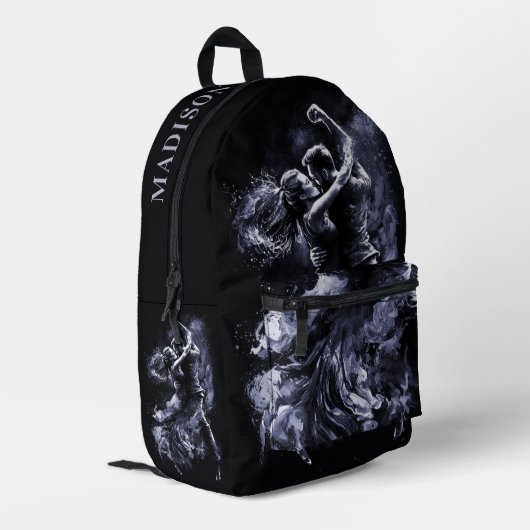 Individuelle Name Dancing Couple Bedruckter Rucksack (Rückseitige Ecke links)