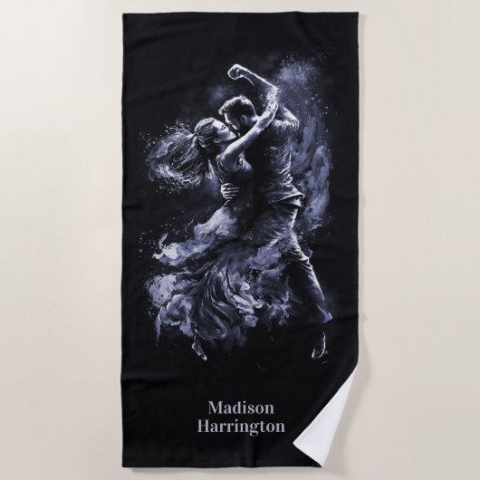 Individuelle Name Dancing Couple Strandtuch (Vorderseite)