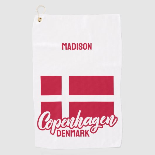 Individuelle Name Dänemark Golfhandtuch (Vorderseite)