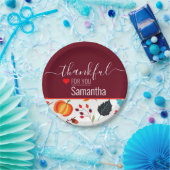 individuelle Name Dankeschön für euch Maroon Ernte Pappteller (Party)