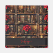 Individuelle Name Dark Academia Poinsettia Bibliot Magnet (Vorne)
