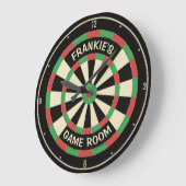 Individuelle Name Dart Board Game Room Man Höhle D Große Wanduhr (Winkel)