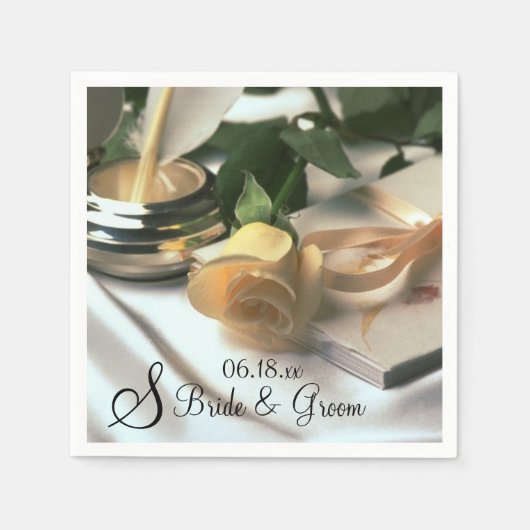 Individuelle Name Date Monogram Wedding Einladung Serviette (Vorderseite)