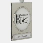 Individuelle Name Datum Bike Word aus Fahrradteile Banner-Ornament Silber (Rechts)