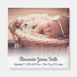 Individuelle Name Datum Foto Baby Baby Birth Ankün Magnet