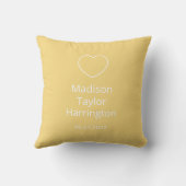 Individuelle Name, Datum und Liebe Kissen (Rückseite)