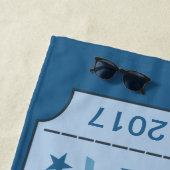 Individuelle Name, Datum und Ort "Party Ticket" Ha Strandtuch (Beispiel)