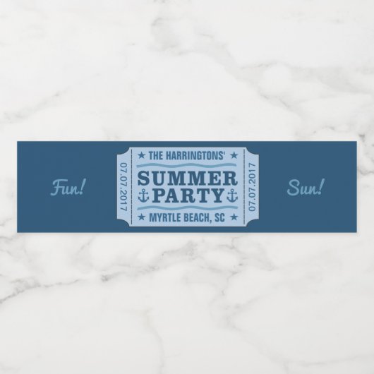 Individuelle Name-, Datum- und Ortsbezeichnungen " Wasserflaschenetikett (Einzelnes Label)