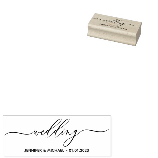 Individuelle Name Datum Unterschrift Hochzeit Gummistempel (Stempel)