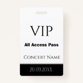 individuelle Name Datum VIP All Access Pass Konzer Ausweis (Vorderseite)