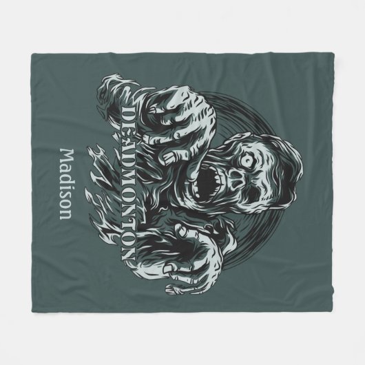 Individuelle Name DEADMONTON Fleece-Decken Fleecedecke (Vorderseite (Horizontal))