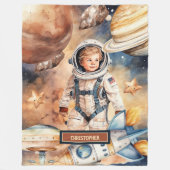 Individuelle Name-Decken mit Stars-Raketen und Pla Fleecedecke (Vorderseite)