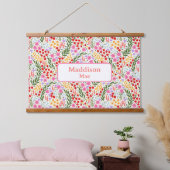Individuelle Name Deco Colorful Blumencocktail Kin Wandteppich Mit Holzrahmen (Schlafzimmer)