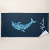 individuelle Name Delphin Strandtuch (Vorderseite)