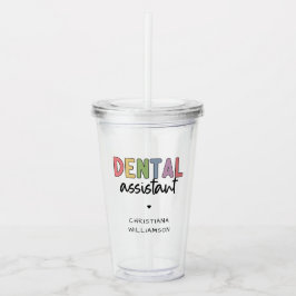 Individuelle Name Dental Assistant Geschenk Acryltrinkbecher