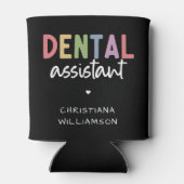 Individuelle Name Dental Assistant Geschenk Dosenkühler (Rückseite)