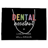 Individuelle Name Dental Assistant Geschenk Große Geschenktüte (Rückseite)