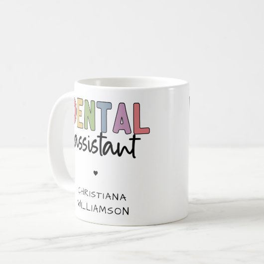 Individuelle Name Dental Assistant Geschenk Kaffeetasse (Vorderseite Links)