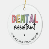 Individuelle Name Dental Assistant Geschenk Keramik Ornament (Links)
