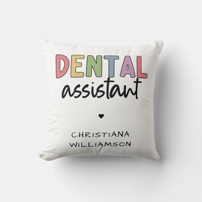Individuelle Name Dental Assistant Geschenk Kissen (Vorderseite)