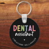 Individuelle Name Dental Assistant Geschenk Schlüsselanhänger (Vorderseite)